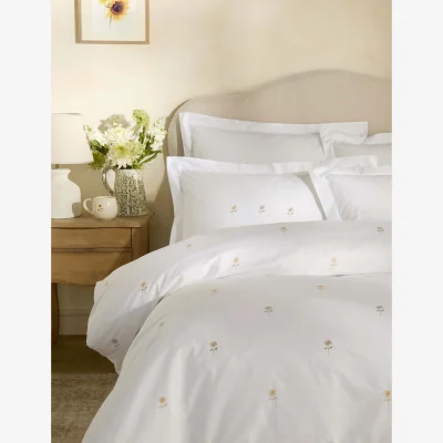 Marks & Spencer Sophie Allport Pure Cotton Embroidered Sunflower Bedding Set White