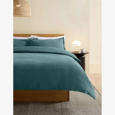 Marks & Spencer MADE Pure Cotton Waffle Bedding Set Blue