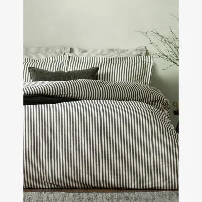 Marks & Spencer YARD Pure Cotton Hebden Stripe Bedding Set Black Mix