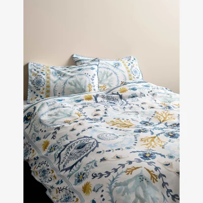 Marks & Spencer M&S Pure Cotton Coastal Suzani Bedding Set Blue Mix