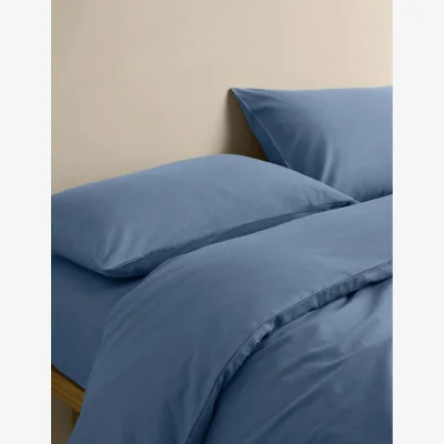 Marks & Spencer M&S Pure Cotton Brushed Bedding Set Slate Blue