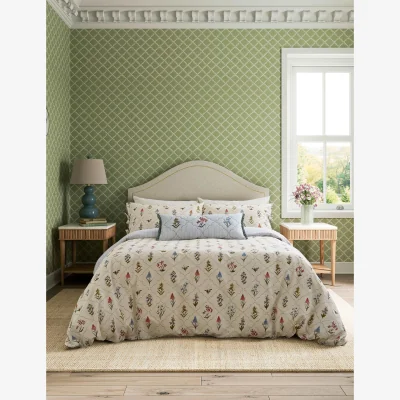 Marks & Spencer Sanderson Pure Cotton Spring Meadow Bedding Set Cream Mix