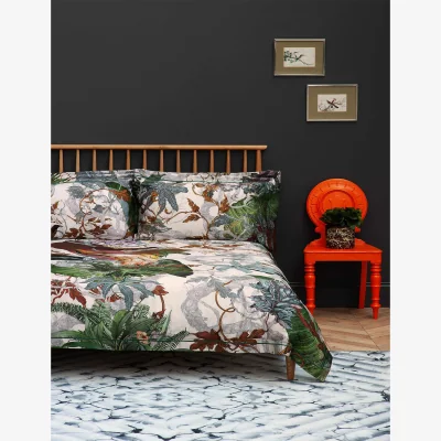Marks & Spencer Timorous Beasties Pure Cotton Papua Paradise Bedding Set Green Mix