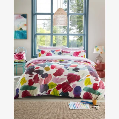 Marks & Spencer Bluebellgray Pure Cotton Sateen Abstract Bedding Set Multi
