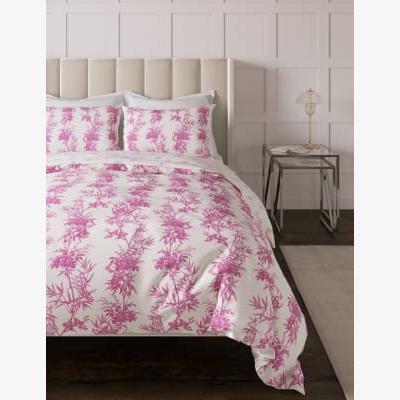 Marks & Spencer M&S  Cotton Blend Bird Bedding Set - 6FT - Pink, Pink,Navy