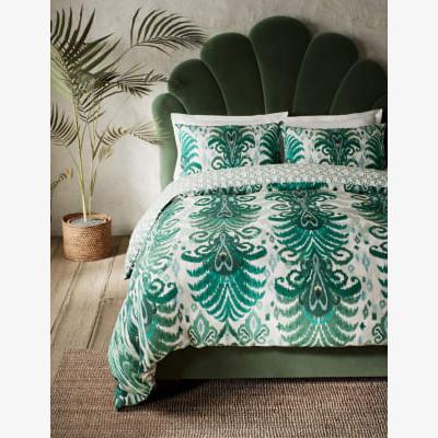 Marks & Spencer M&S Lyocell Rich Ikat Bedding Set - DBL - Teal Mix, Teal Mix