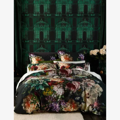 Marks & Spencer MM Linen Pure Cotton Fiori Bedding Set Grey Mix
