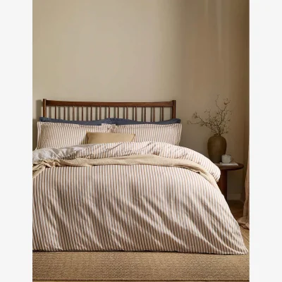 Marks & Spencer YARD Pure Cotton Hebden Stripe Bedding Set Natural Mix