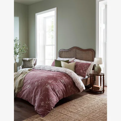 Marks & Spencer Laura Ashley Pure Cotton Sateen Pussy Willow Bedding Set Purple Mix