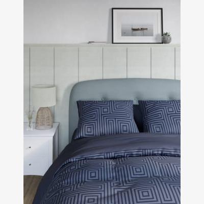 Marks & Spencer M&S  Cotton Rich Maze Jacquard Bedding Set - SGL - Navy, Navy