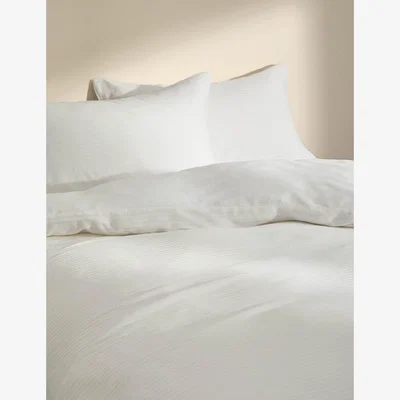 Marks & Spencer M&S Chenille Striped Bedding Set White