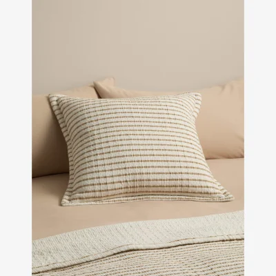 Marks & Spencer M&S Cotton Rich Striped Matelasse Sham Biscuit