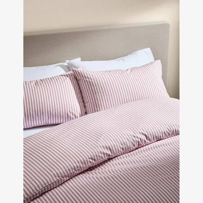 Marks & Spencer M&S Cotton Blend Striped Bedding Set Pink