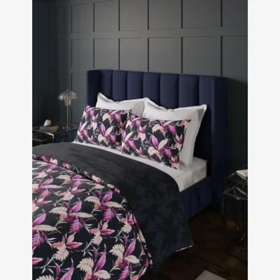 Marks & Spencer M&S  Cotton Rich Leaf Bedding Set - SGL - Navy Mix, Navy Mix
