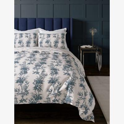 Marks & Spencer M&S  Cotton Blend Bird Bedding Set - 5FT - Navy, Navy