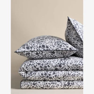 Marks & Spencer M&S Pure Cotton Animal Print Bedding Set Charcoal Mix