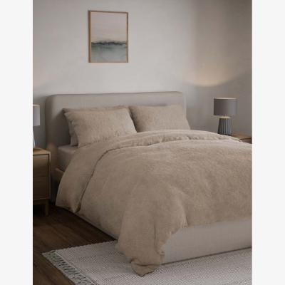 Marks & Spencer M&S Collection Teddy Fleece Bedding Set - 5FT - Neutral, Neutral,Biscuit,Grey,White,Charcoal,Chocolate,Burgundy,Forest Green