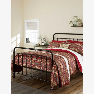 Marks & Spencer Morris & Co Pure Cotton Strawberry Thief Bedding Set Red Mix