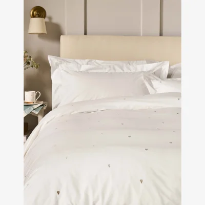 Marks & Spencer Sophie Allport Love Hearts Embroidery Bedding Set Cream Mix