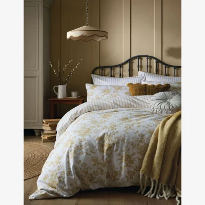 Marks & Spencer Laura Ashley Pure Cotton Sateen Walled Garden Bedding Set Yellow Mix