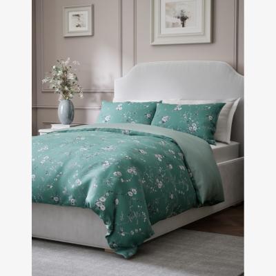 Marks & Spencer M&S Pure Cotton Sateen Fleur Foliage Bedding Set - SGL - Teal Mix, Teal Mix