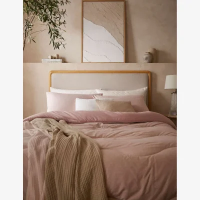 Marks & Spencer Night Lark Soft Weave 4.5 Tog Coverless Duvet Set Light Pink