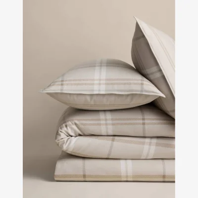 Marks & Spencer M&S Brushed Cotton Check Bedding Set Linen