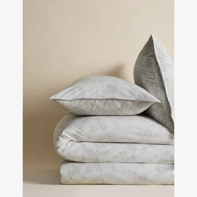 Marks & Spencer M&S Cotton Rich Trailing Floral Bedding Set Grey Mix