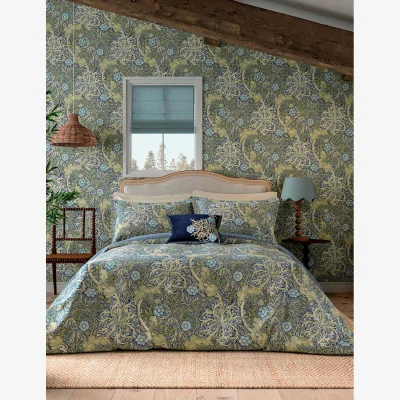 Marks & Spencer Morris & Co Pure Cotton Morris & Co Seaweed Bedding Set Multi