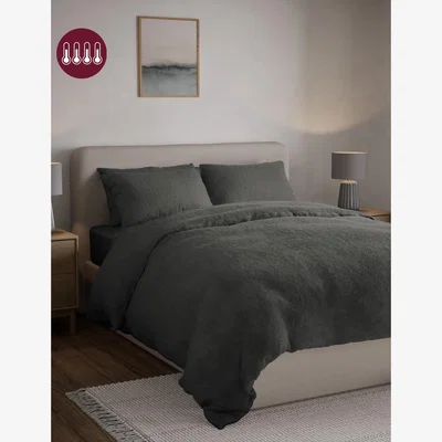 Marks & Spencer M&S Collection Teddy Fleece Bedding Set - 6FT - Charcoal, Charcoal