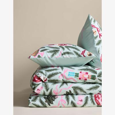Marks & Spencer M&S Cotton Blend Reversible Nutcracker Bedding Set Green Mix