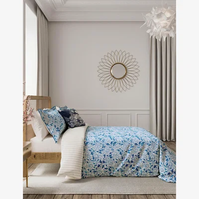 Marks & Spencer V&A Pure Cotton Ornamental Bloom Bedding Set - 5FT - Indigo, Indigo