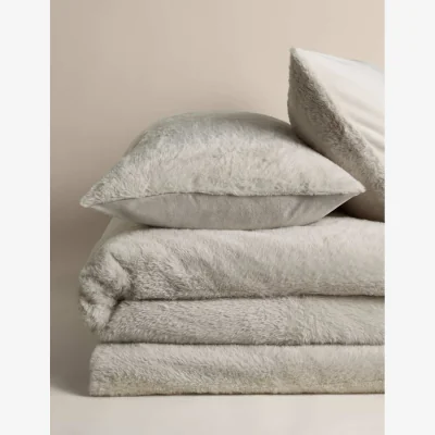 Marks & Spencer M&S Supersoft Faux Fur Bedding Set Neutral