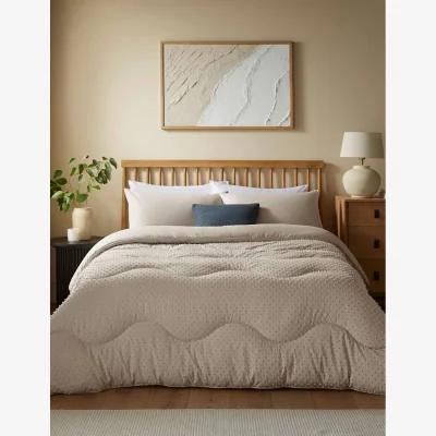 Marks & Spencer Night Lark Tufted Dots 4.5 Tog Coverless Duvet Set Oatmeal