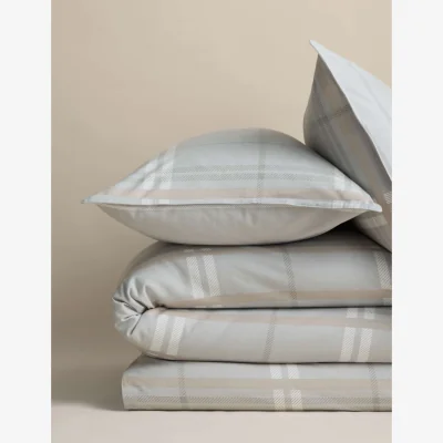 Marks & Spencer M&S Brushed Cotton Check Bedding Set Dove