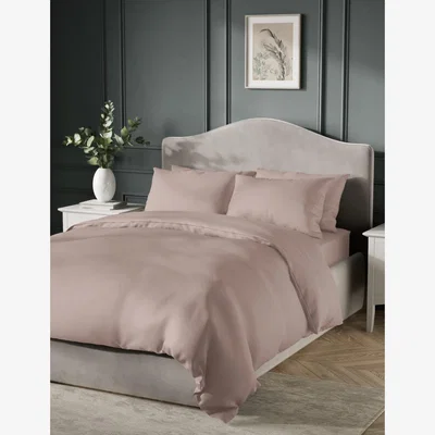 Marks & Spencer M&S Collection Pure Cotton Sateen 400 Thread Count Bedding Set - SGL - Soft Pink, White,Pearl Grey,Sage,Teal,Light Cream,Soft Pink