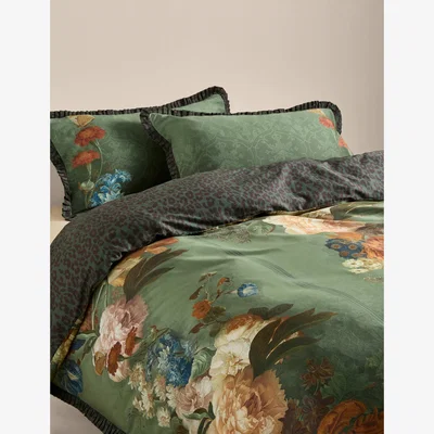 Marks & Spencer M&S X National Gallery Pure Cotton Climbing Blooms Bedding Set Green Mix