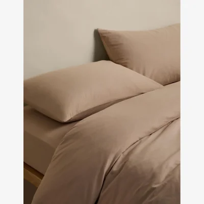 Marks & Spencer M&S Pure Cotton Brushed Bedding Set Biscuit
