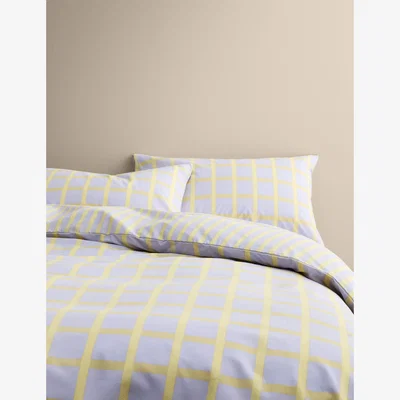 Marks & Spencer M&S Collection Cotton Blend Modern Check Bedding Set - DBL - Lilac Mix, Lilac Mix