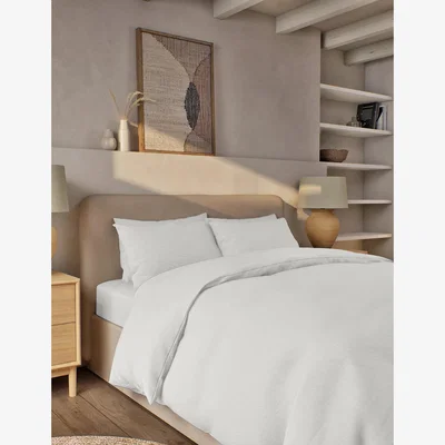 Marks & Spencer M&S Pure Brushed Cotton Bedding Set - DBL - Light Blue, Light Blue,Midnight Navy,Charcoal,Petrol,Camel,Blush,Dusty Green,White,Silver Grey,Forest Green,Biscuit,Sand,Duck Egg,Grey Marl