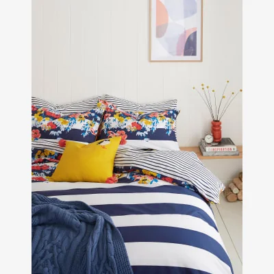 Marks & Spencer M&S Joules Pure Cotton St Ives Floral Bedding Set - 5FT - Blue Mix, Blue Mix