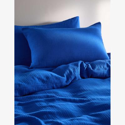 Marks & Spencer M&S Pure Cotton Muslin Bedding Set Cobalt