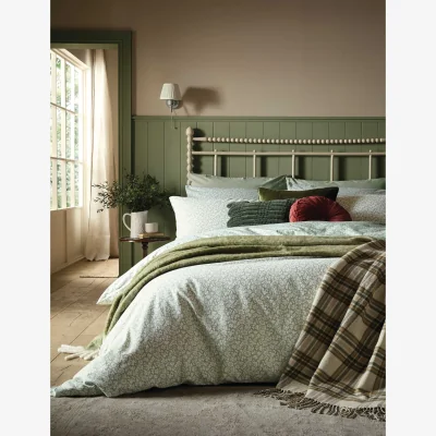 Marks & Spencer Laura Ashley Sweet Alyssum Brushed Cotton Bedding Set Green Mix