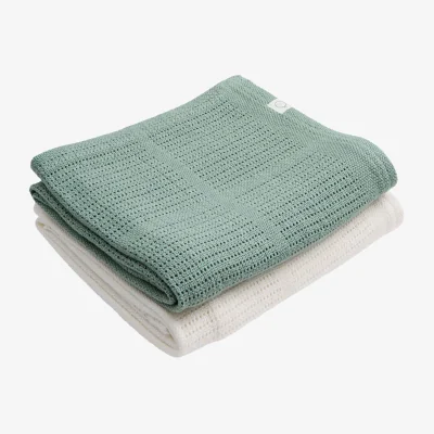 Marks & Spencer MORI 2 Pack Cotton Blend Cellular Shawls Mint