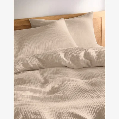 Marks & Spencer M&S Pure Cotton Muslin Bedding Set Sand
