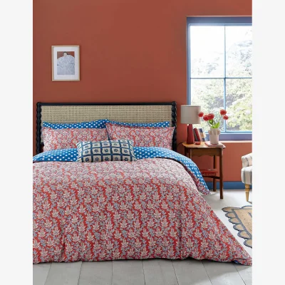 Marks & Spencer LAND & SHORE Pure Cotton Willa Bedding Set Red Mix