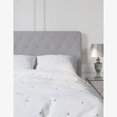Marks & Spencer M&S  Pure Cotton Bee Embroidered Bedding Set - 6FT - White Mix, White Mix