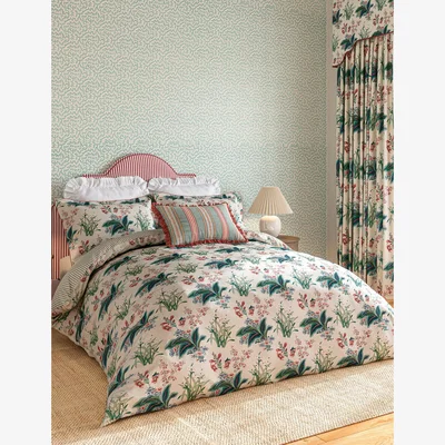 Marks & Spencer Sanderson Pure Cotton Sateen Enys Garden Bedding Set - DBL - Green Mix, Green Mix