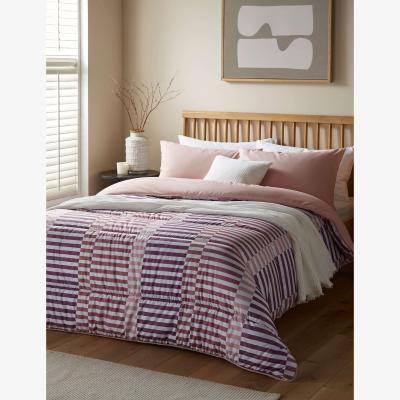 Marks & Spencer Night Lark Rosy Stripes 10.5 Tog Coverless Duvet Set Pink
