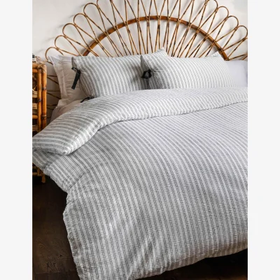 Marks & Spencer Rockett St George Pure Cotton Star Struck Stripe Duvet Set White Mix